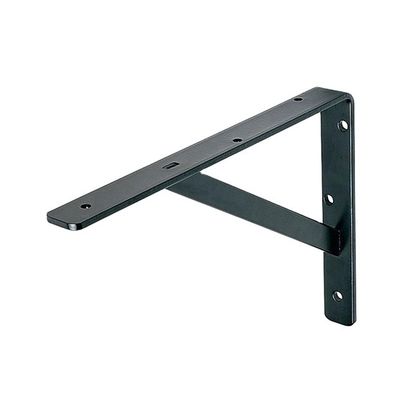 Padrão de bracket de prateleira de madeira preta com bracket e estrutura de lado único personalizados