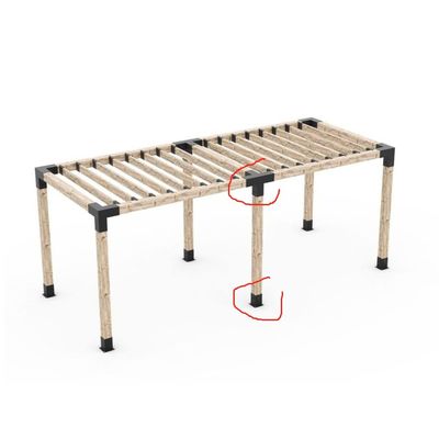 1mm-12mm espessura Kit de apoio de madeira elevada com suportes de aço Modernize sua pérgola