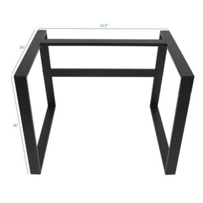 Quadro de base de mesa de barra de metal com acabamento ajustável e preto