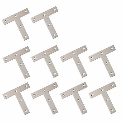 Placa de reparação de braços de canto em forma de T plana 45*160*140mm Conector de construção de madeira para usos múltiplos
