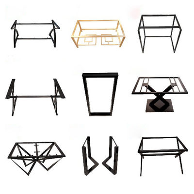 Triângulo Bracket vidro lado aço Jantar Calças de mesa de café Ferro forjado Metal 2020