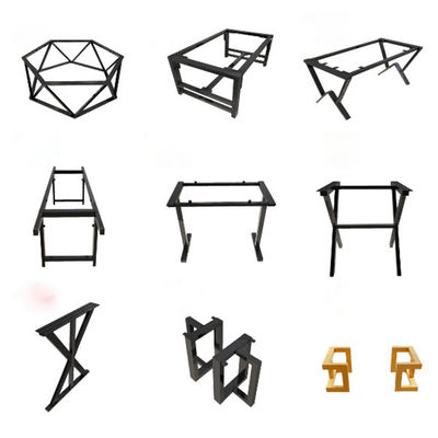 Triângulo Bracket vidro lado aço Jantar Calças de mesa de café Ferro forjado Metal 2020