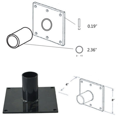 Bracket de pólo de luz Tenon exterior com estrutura de bracket de lado único em cor personalizada