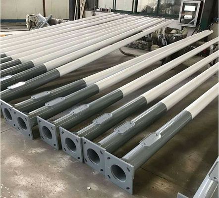 Pólo de iluminação galvanizado exterior com suportes de lado único e revestimento de níquel