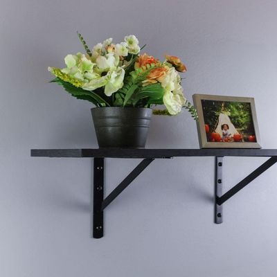 Custom 12x8 Black Power Coating Heavy Duty Triangle Shelf Bracket e Processo de perfuração