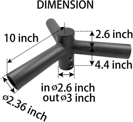 Triple Mount Spoke Mounting Bracket 120 Graus Pole Top Tenon Arms Inspeção interna