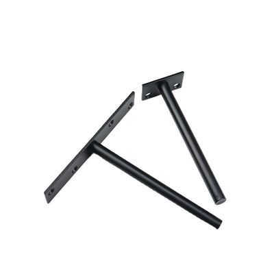 Padrão de bracket de prateleira de madeira preta com bracket e estrutura de lado único personalizados