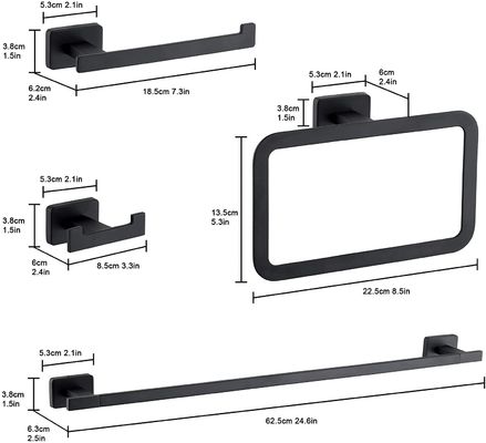 Processo de carimbo certificado ISO9001 2015 4 Peças Towel Rail Bathroom Accessories Set