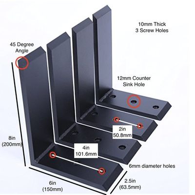 Serviço de suportes de mesa flutuante não padrão/suportes de prateleira montados na parede de aço carbono