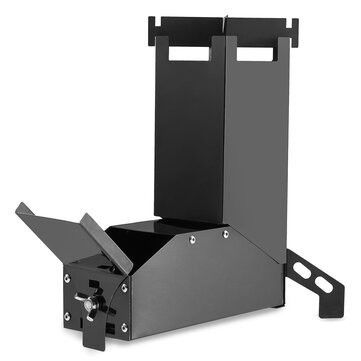 Atualize seus itens de suporte com fogão de foguete de madeira de aço carbono preto personalizado