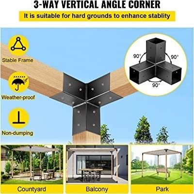 Advanced Outdoor Spaces Kit de Pergola de aço com suporte de madeira e suportes personalizados