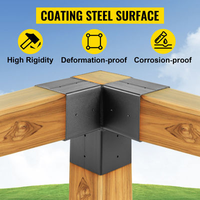 Advanced Outdoor Spaces Kit de Pergola de aço com suporte de madeira e suportes personalizados