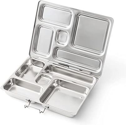 Caixa de almoço personalizada de aço inoxidável com 5 compartimentos