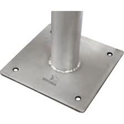 Placa de base montada no piso em aço e aço inoxidável com serviço de fabricação personalizado