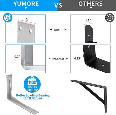 Customize vários tamanhos de suportes de aço inoxidável em forma de L com outra estrutura